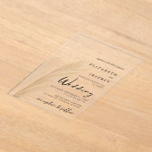 Rustige neutrale aardbevingsboho pampas grass Wedd Acryl Uitnodigingen (Laagn)