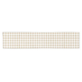 Rustige Neutrale Beige Gingham Buffalo Pset Korte Tafelloper (Horizontaal)