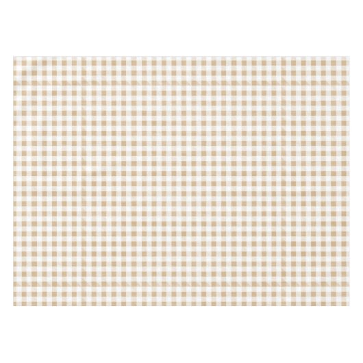 Rustige Neutrale Beige Gingham Buffalo Pset Tafelkleed (Voorkant (Horizontaal))