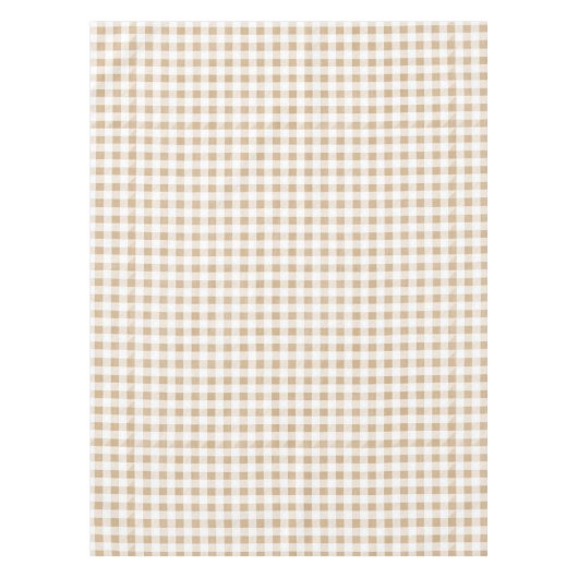 Rustige Neutrale Beige Gingham Buffalo Pset Tafelkleed (Voorkant)