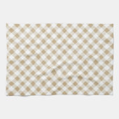 Rustige Neutrale Beige Gingham Buffalo Pset Theedoek (Horizontaal)