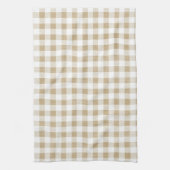 Rustige Neutrale Beige Gingham Buffalo Pset Theedoek (Verticaal)