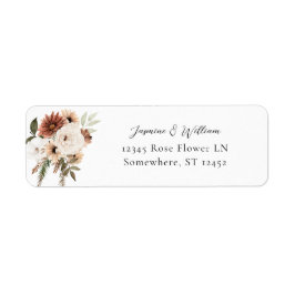 Rustige neutrale Boho Floral S2 Return Address Lab Etiket