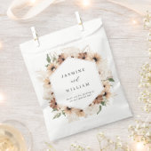 Rustige Neutrale Boho Floral Wedding Favor Bag Bedankzakje (Geknipt)