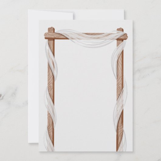 Rustige neutrale Boho Floral Wedding Invitation Ru Save The Date (Achterkant)