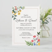 Rustige neutrale Boho Floral Wedding Kaart (Staand voorkant)