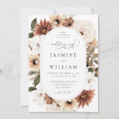 Rustige neutrale Boho Floral Wedding S2 Kaart (Voorkant)