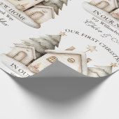 Rustige Neutrale Kerstmis Cadeaupapier (Hoek)