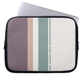 Rustige Neutrale Strepen – Minimaal Werkblad Mat Laptop Sleeve