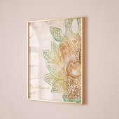 Rustige neutrale toon gouden giraffe boho muur kun poster