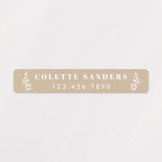 Rustige neutrale waterdichte naam labels (Design 1)