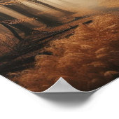 Rustige Nevelige Wandelpad Door Gouden Herfst Poster (Hoek)