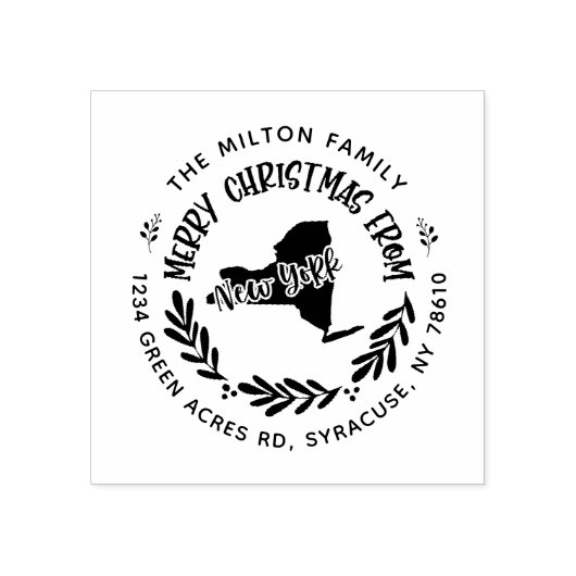 rustige new york merry kerstrede rubberstempel (Afrduk)