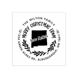 rustige nieuwe mexico - kerst - retouradres voor k rubberstempel