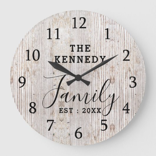 Rustige Noodzaakte houten Farmhouse Naam Grote Klok (Voorkant)