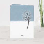 Rustige Noordse Westerne Bluebird Winter Feestdagen Kaart (Achterkant)