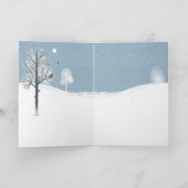 Rustige Noordse Westerne Bluebird Winter Feestdagen Kaart (Binnen)