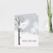 Rustige Noordse Witte Snowy Owl Feestdagen Kaart (Voorkant)