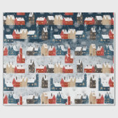 Rustige Nordic Snowy Winter Mountain Village Cadeaupapier (Vlak)