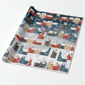 Rustige Nordic Snowy Winter Mountain Village Cadeaupapier (Uitgerold)