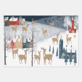 Rustige Nordic Winter Reindeer Mountain Inpakpapier Vel (Voorkant)