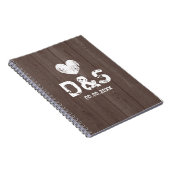 Rustige notitieboek voor de bruiloft van hout (Rechterzijde)
