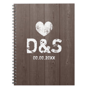 Rustige notitieboek voor de bruiloft van hout
