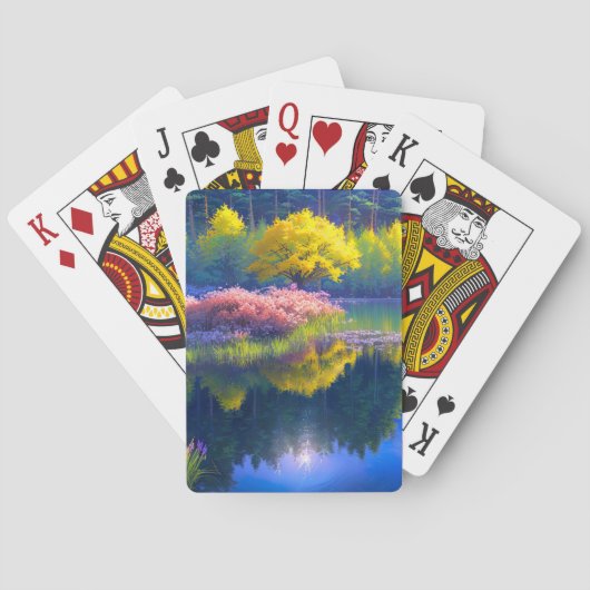 Rustige oase, kleine eiland's schoonheid pokerkaarten (Achterkant)