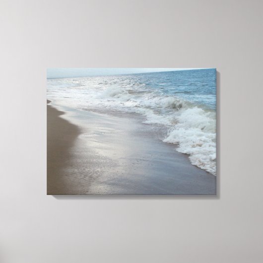 Rustige oceaan golven op het strand canvas afdruk (Voorkant)