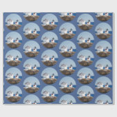 Rustige Ocean Lighthouse Kerstmis Cadeaupapier (Vlak)