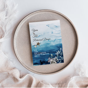 Rustige Ocean Rehearsal Dinner Uitnodiging