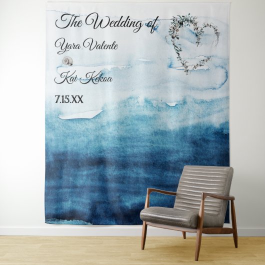 Rustige Ocean Wedding Backdrop Wandkleed (In situ)