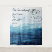 Rustige Ocean Wedding Backdrop Wandkleed (Voorkant)