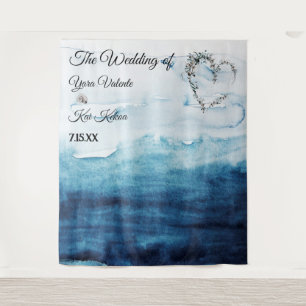 Rustige Ocean Wedding Backdrop Wandkleed