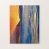 Rustige oceanzonsondergang aquarel  legpuzzel (Verticaal)
