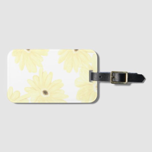 Rustige ochtend gele bloemen bagagelabel (Voorkant (horizontaal))