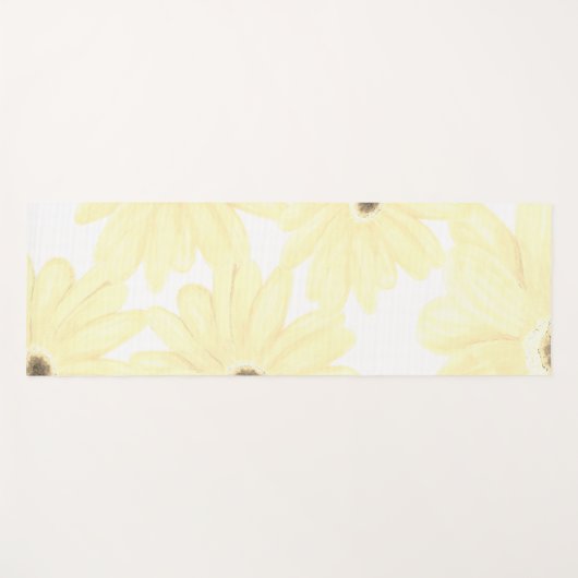 Rustige ochtend gele bloemen yogamat (Voorkant (horizontaal))