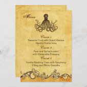 rustige octopus strandtrouwmenukaarten menu (Voorkant / Achterkant)