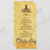 rustige octopus strandtrouwmenukaarten menu (Voorkant / Achterkant)