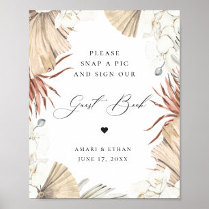 Rustige Oerwoud Foliage Guest Book Sign Poster