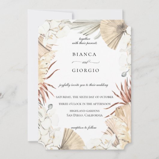 Rustige Oerwoud Foliage Lijst Wedding Uitnodiging (Voorkant)