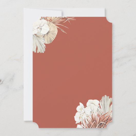 Rustige Oerwoud Foliage Lijst Wedding Uitnodiging (Achterkant)