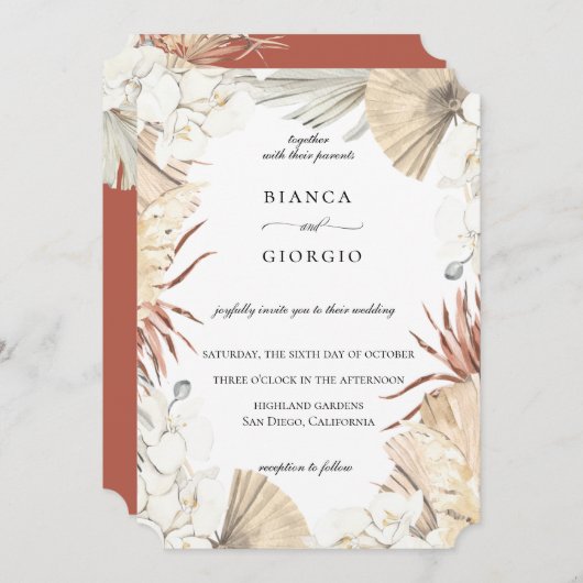 Rustige Oerwoud Foliage Lijst Wedding Uitnodiging (Voorkant / Achterkant)