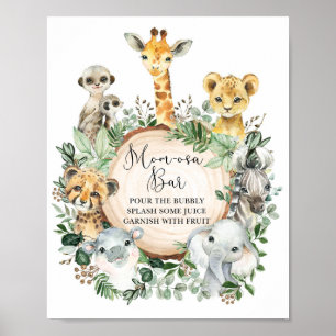 Rustige Oerwoud Safari Animals Momosa Bar Drink Si Poster