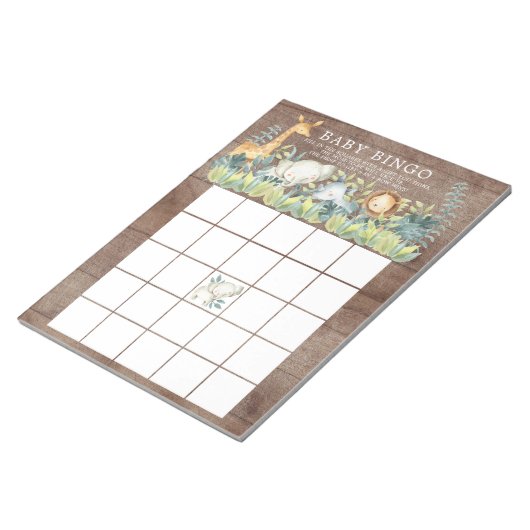 Rustige Oerwouden Baby shower Bingo Game Notitieblok (Schuin)