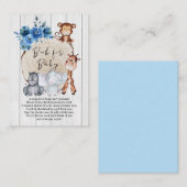 Rustige Oerwouden Blauw Floral Book for Baby Informatiekaartje (Voorkant / Achterkant)