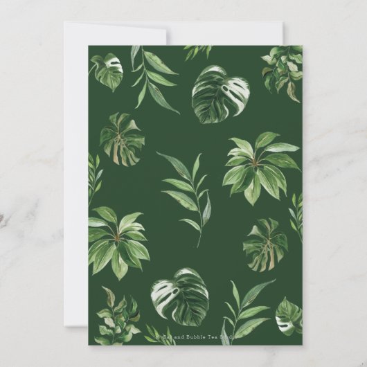 Rustige Oerwouden Rood Greenery Birthday Bedankkaart (Achterkant)