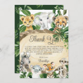 Rustige Oerwouden Rood Greenery Birthday Bedankkaart (Voorkant / Achterkant)