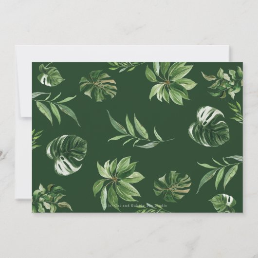 Rustige Oerwouden Rood Greenery Birthday Foto Kaart (Achterkant)