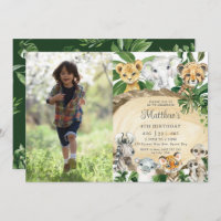 Rustige Oerwouden Rood Greenery Birthday Foto